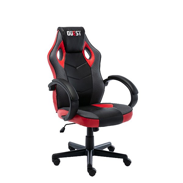 CADEIRA OFFICE GAMER QUEST PRETA/VERMELHO