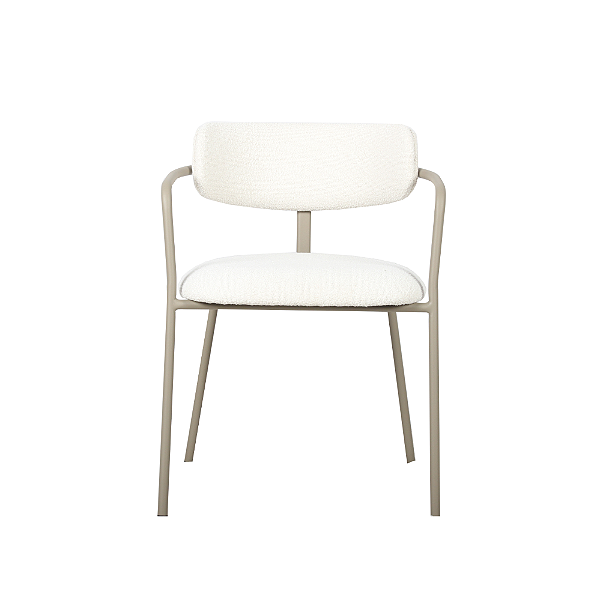 CADEIRA GIRONA BASE CHAMPAGNE. NUDE - BOUCLE
