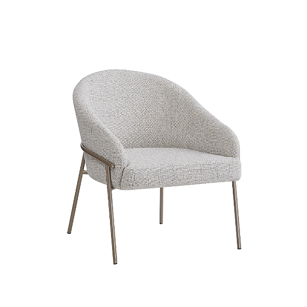 POLTRONA INHOTIM BASE CHAMPAGNE. LINHO RUSTICO CLARO