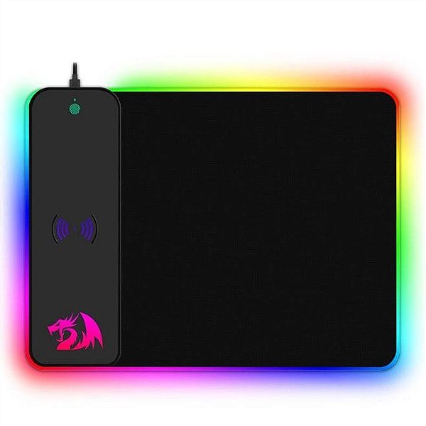 MOUSE PAD GAMER REDRAGON CRATER RGB CARREGADOR WIRELESS P028 NOVO