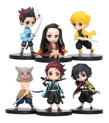 KIT 6 MINIATURAS DEMON SLAYER NOVO