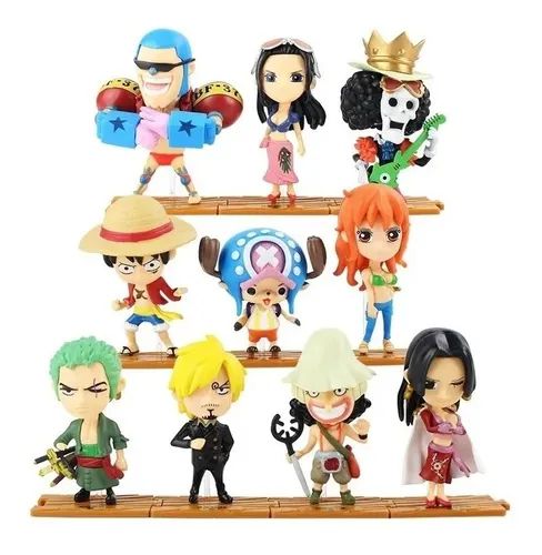 KIT 10 BONECOS ONE PIECE 10CM NOVO
