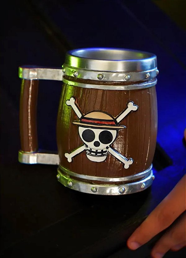 CANECA 3D ONE PIECE: PIRATA COM CHAPÉU DE PALHA LUFFY
