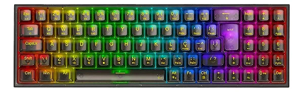 TECLADO MECANICO GAMER POLLUX PRO RGB CLEAR PRETO NOVO