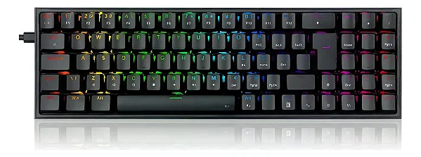 TECLADO MECANICO GAMER POLLUX RGB PRETO SWITCH BLUE NOVO