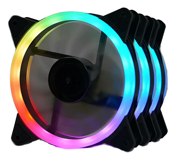 KIT C/ 3 FANS REDRAGON RGB 120X25MM GC-F011 NOVO