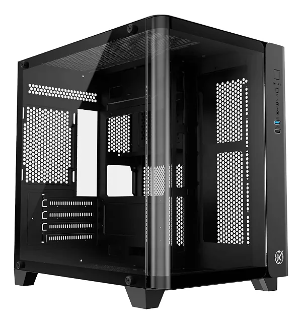 GABINETE KALKAN MIDGARD CURVE PRETO SEM FAN KLK072 NOVO