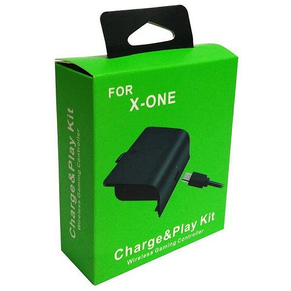 BATERIA RECARREGAVEL E CABO CHARGE & PLAY KIT XBOX ONE NOVO