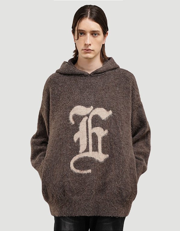 Moletom de Lã BlackofExit Letter Logo Mocha