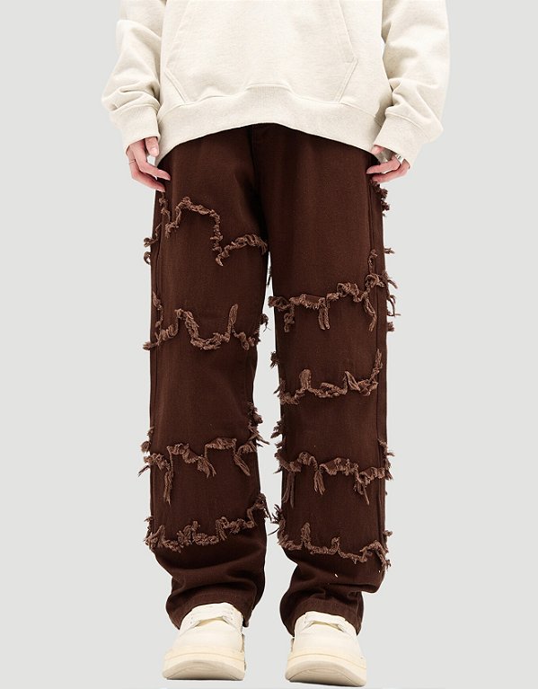 Calça Jeans Full Destroyed Light Baggy Mocha