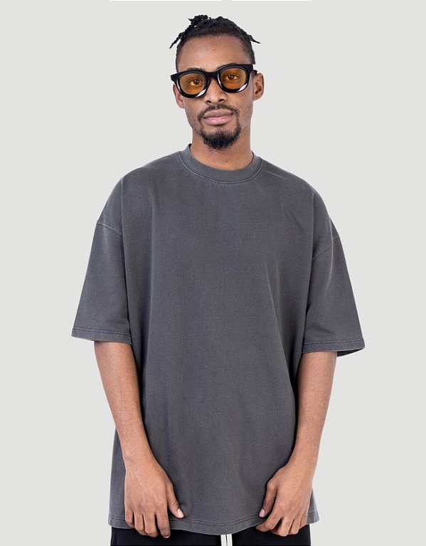 Camiseta Oversized Envelhecida Navy Claro MT99