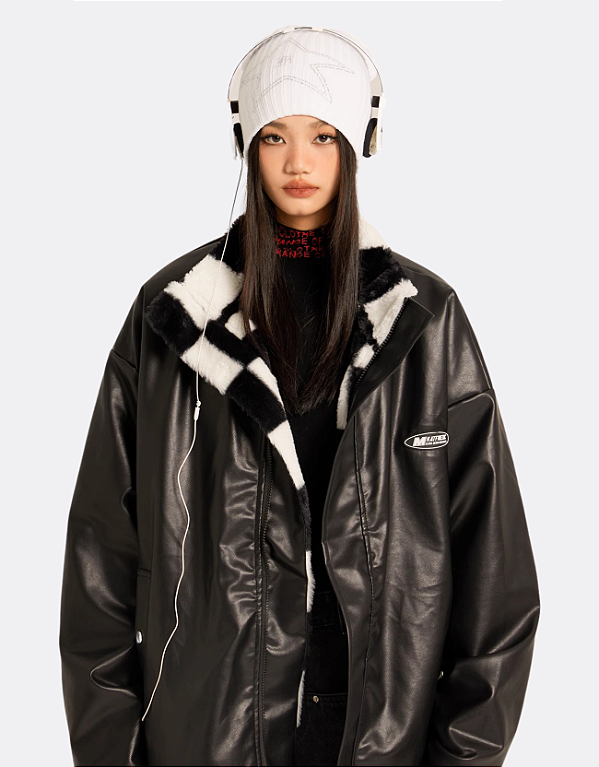 Jaqueta Double-Sided Couro Black and White