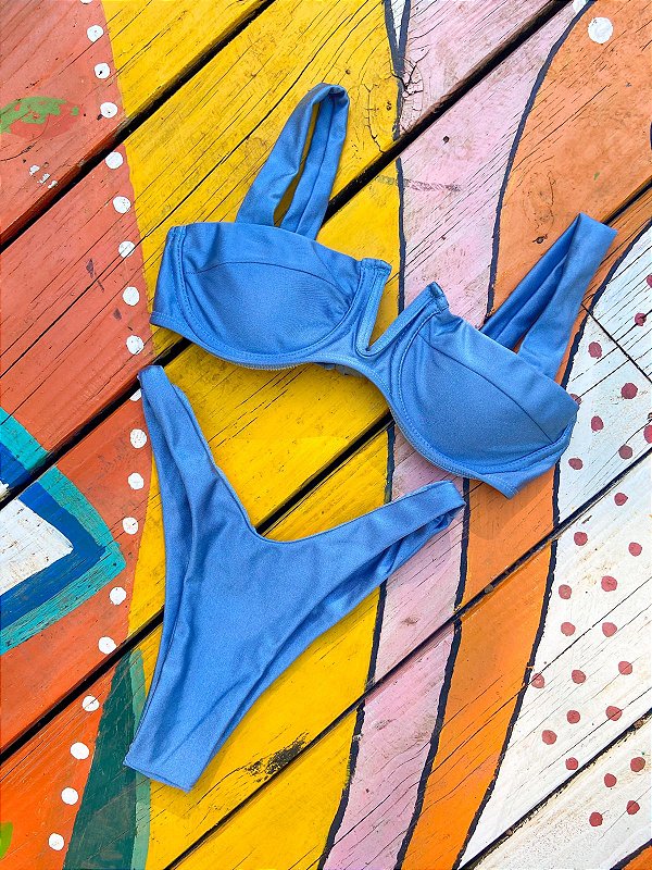 Biquíni Ana Azul Metálico