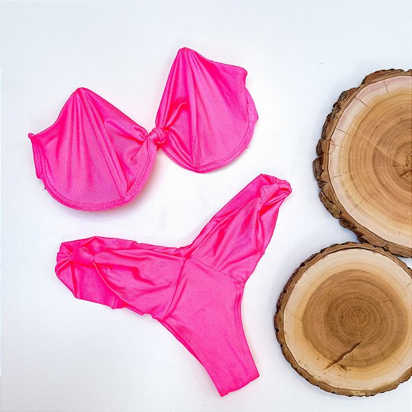Biquíni Victória Rosa Neon Brilho