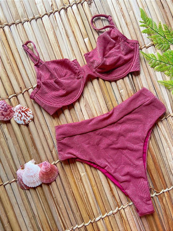 Biquíni Júlia Vermelho Lurex - Hot Pants