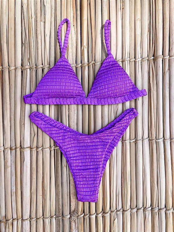 Biquíni Taís Premium Roxo Plissado