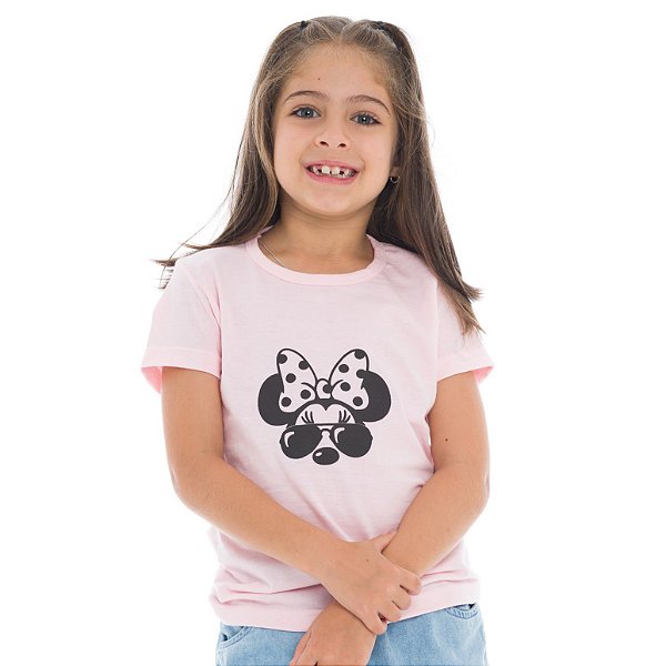 T-Shirt verão infantil menina Rosa Bebê Minnie