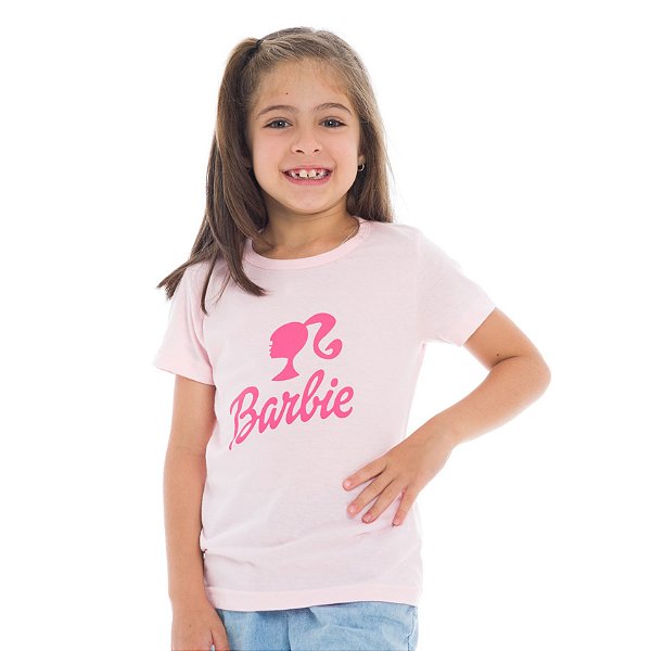T-Shirt verão infantil menina Rosa Bebê Barbie