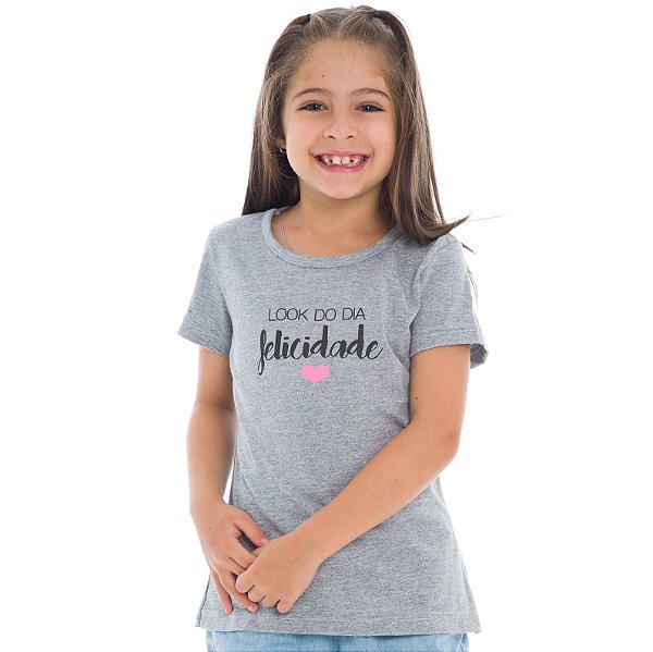 T-Shirt verão infantil  menina mescla Look do dia