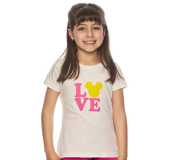 T-Shirt verão infantil  menina Off Love