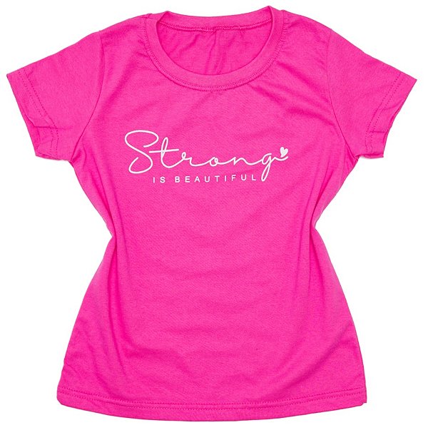 T-Shirt verão Feminina Adulta camiseta Pink Strong