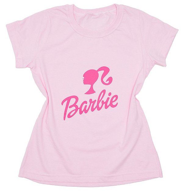 T-Shirt verão Feminina Adulta camiseta Rosa Bebê Barbie