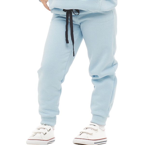 Calça grossa de Moletom Pelúciado quentinho na cor Azul Claro unisex