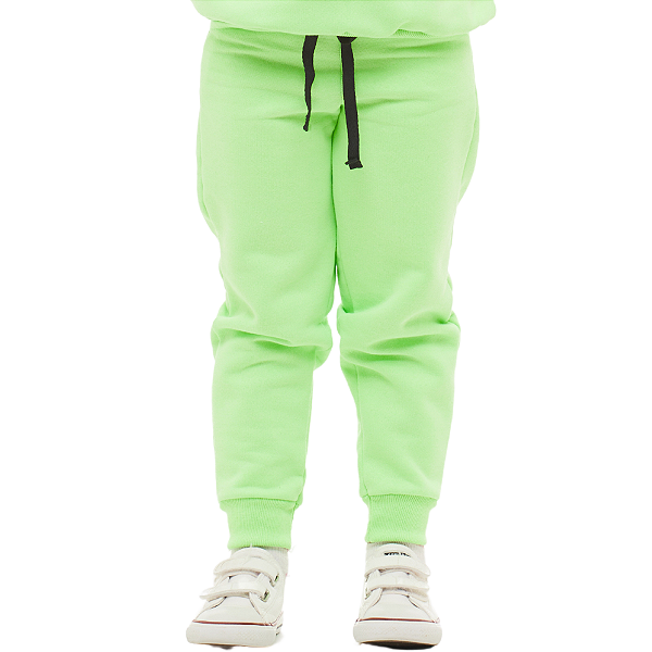 Calça grossa de Moletom Pelúciado Quentinha Na Cor Verde Neon unissex