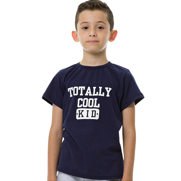 Camiseta Para Meninos Azul Marinho Totaly