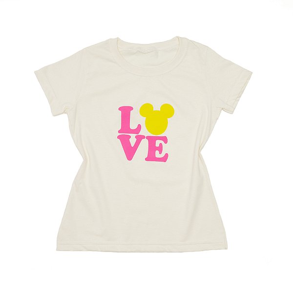 T-Shirt verão Feminina Adulta camiseta Off Love