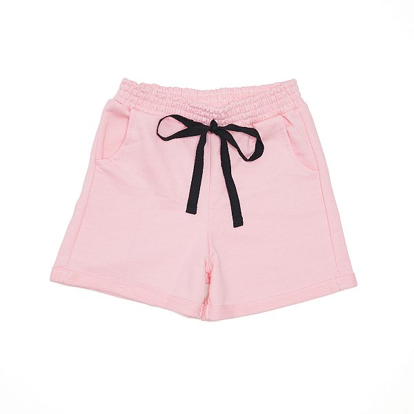 Shorts Bolso Lateral Feminino Adulto Rosa Bebê
