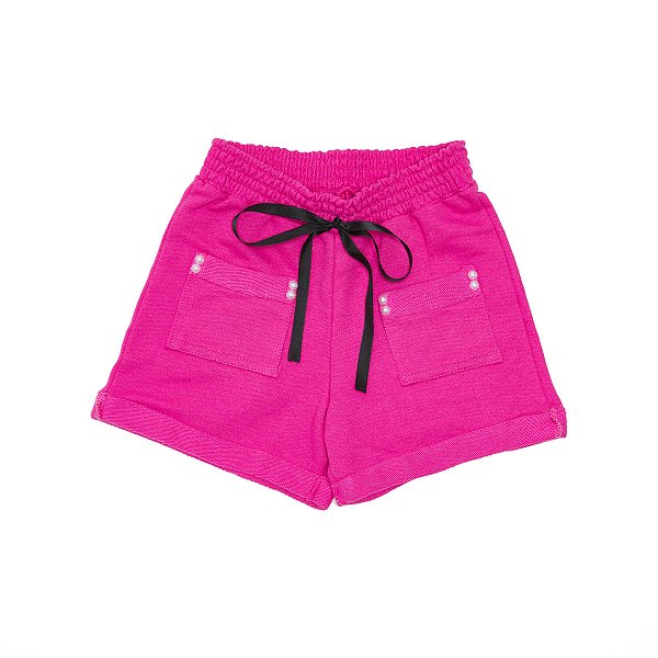 Shorts Bolso Quadrado Feminino Adulto Rosa Pink