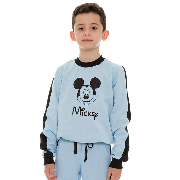 Casaco Recorte Para Meninos Cor Azul Mickey