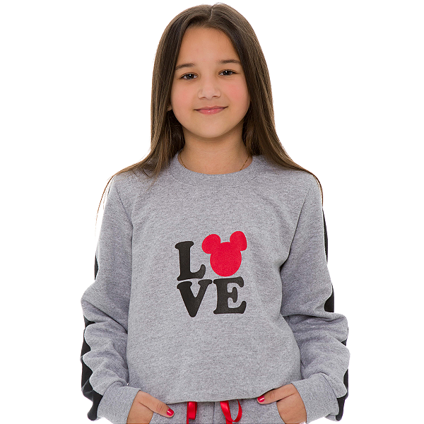 Casaco Recorte Para Meninas Cor Mescla Love