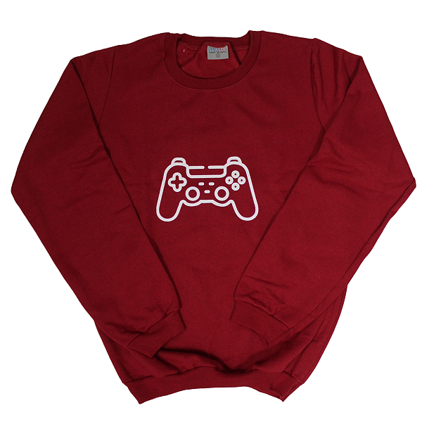 Casaco Peluciado Quentinho  Para Meninos Cor Bordô Video Game