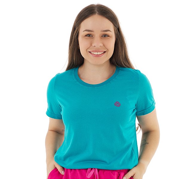 T-Shirt verão Feminina Adulta camiseta Azul Piscina motherly bordada P ao G3