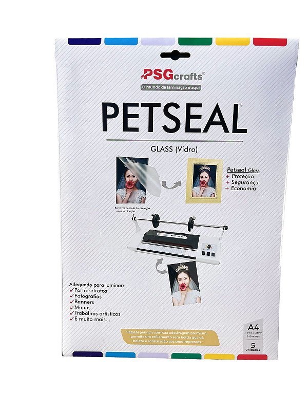 Petseal Brilho Efeito Vidro A4 240 mic (5 pçs)