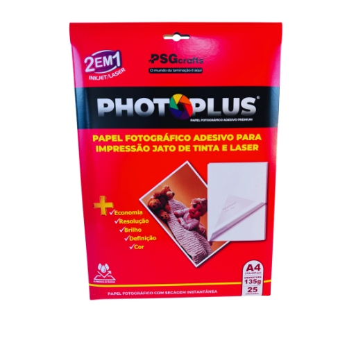 Papel Fotográfico Adesivo 135g – A4 – 25 folhas