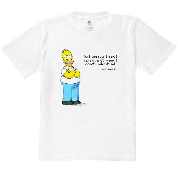 Camiseta Infantil Nerderia e Lojaria homer frase BRANCA