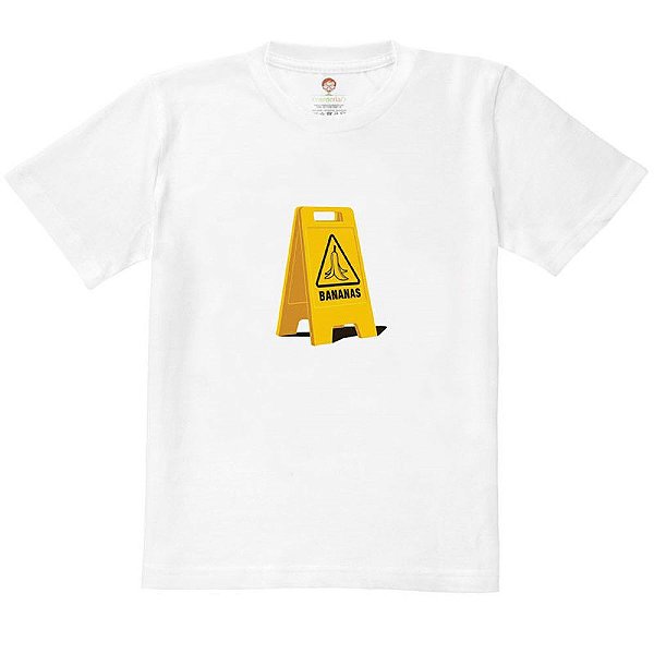 Camiseta Infantil Nerderia e Lojaria banana BRANCA