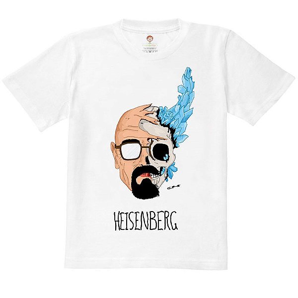 Camiseta Infantil Nerderia e Lojaria desenho heisemberg BRANCA