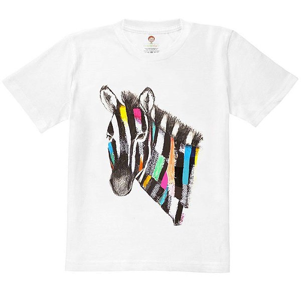 Camiseta Infantil Nerderia e Lojaria desenho zebra BRANCA