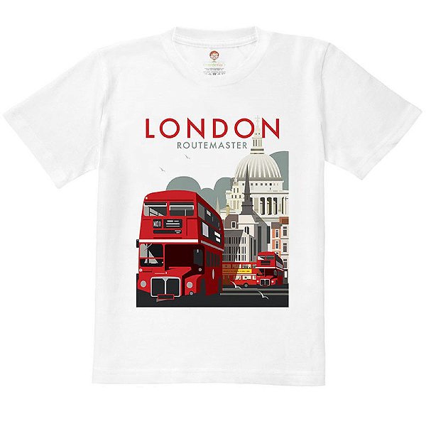 Camiseta Infantil Nerderia e Lojaria london BRANCA