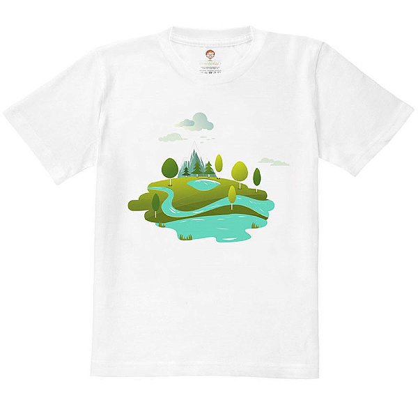 Camiseta Infantil Nerderia e Lojaria paisagem BRANCA