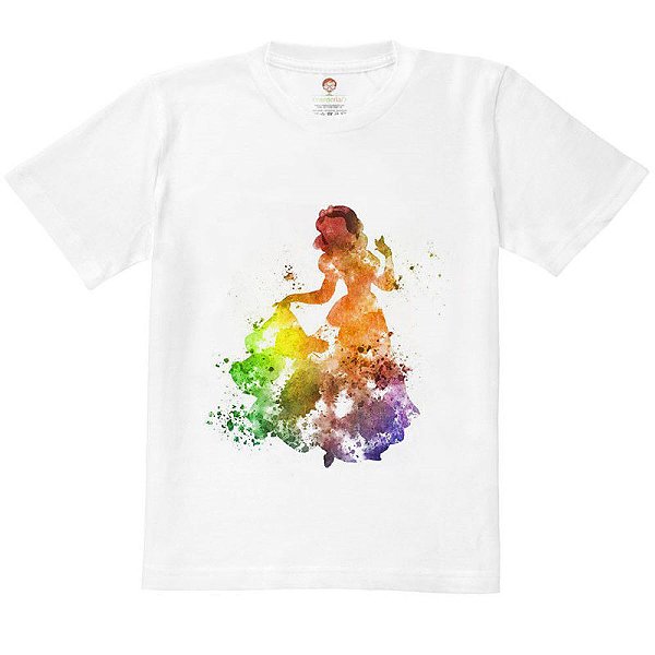 Camiseta Infantil Nerderia e Lojaria princesa splash branca de gelo BRANCA