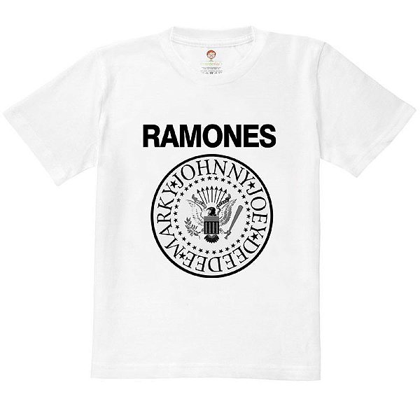 Camiseta Infantil Nerderia e Lojaria ramones BRANCA