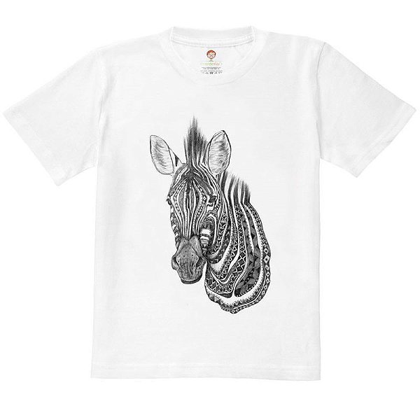 Camiseta Infantil Nerderia e Lojaria zebra BRANCA