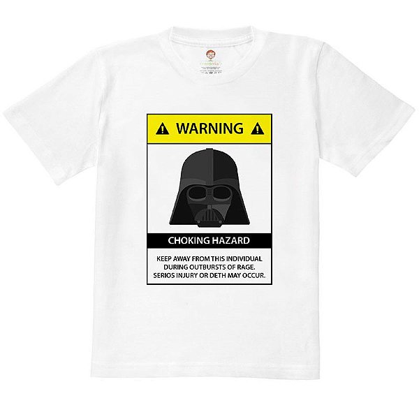 Camiseta Infantil Nerderia e Lojaria ader warning BRANCA
