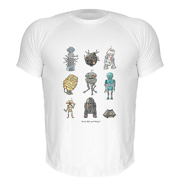 Camiseta AIR Nerderia e Lojaria robots desenho branca