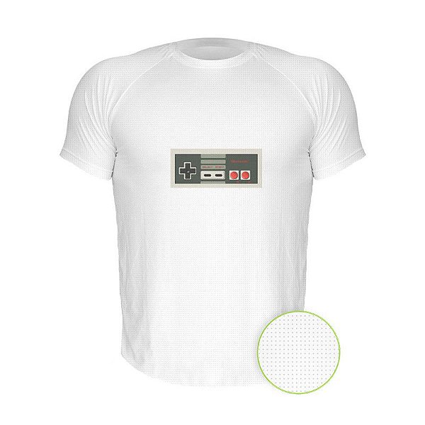 Camiseta AIR Nerderia e Lojaria controle nintendo branca